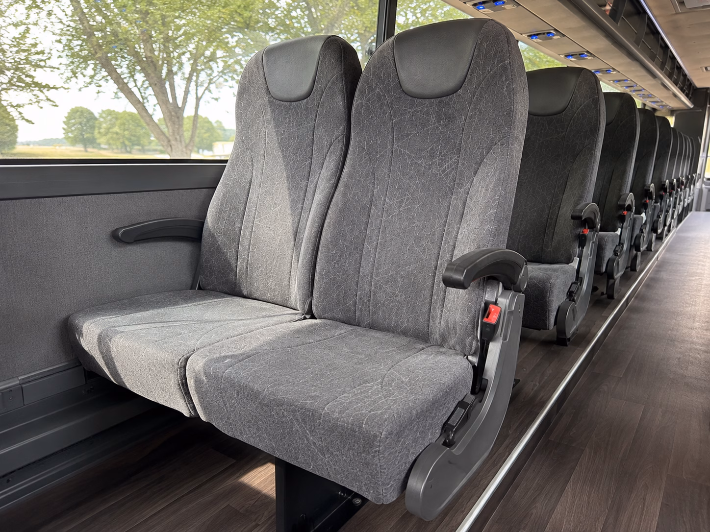 cary charter bus rental interior